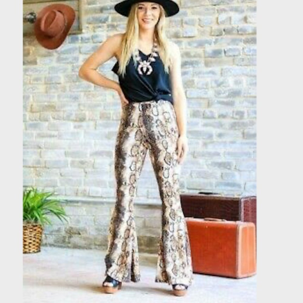 L&B Snakeskin Flare Jeans